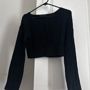 Black crop top sweater